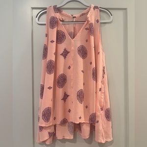 Free People Swing Dress ~ Orange/Pink and Purple Tree Swing Tunic